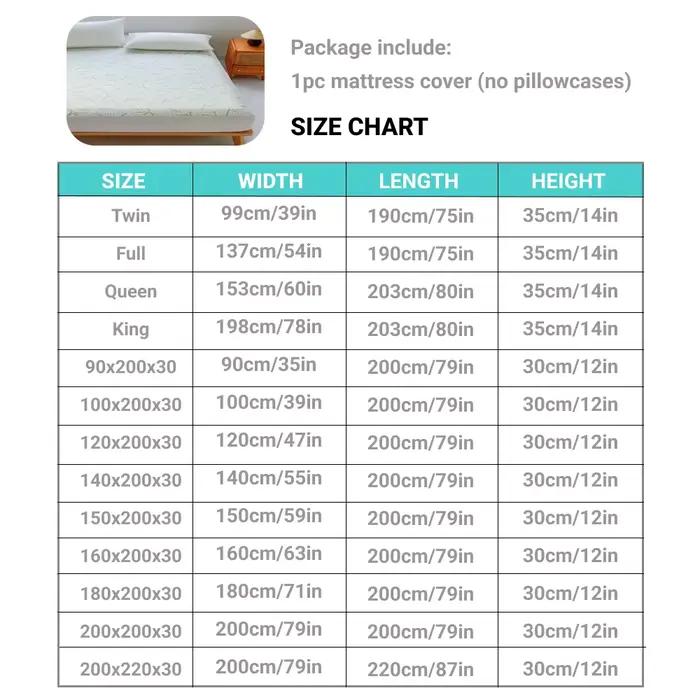 Housse de matelas imperméable en bambou (sans taie d'oreiller), drap-housse rafraîchissant et respir