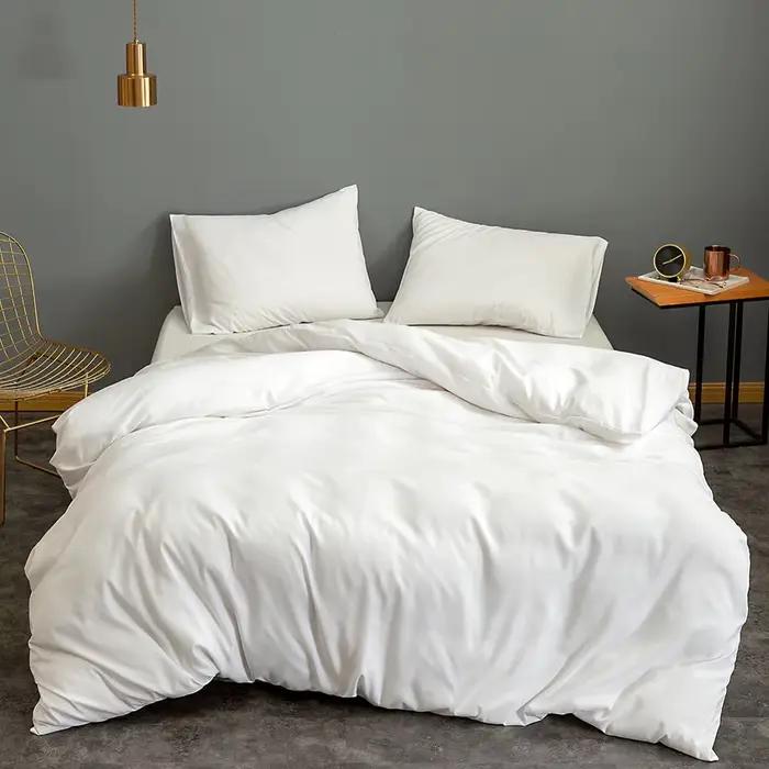 Bonenjoy 1 pièce housse de couette bleu couleur unie microfibre housse de couette simple/Queen/King 