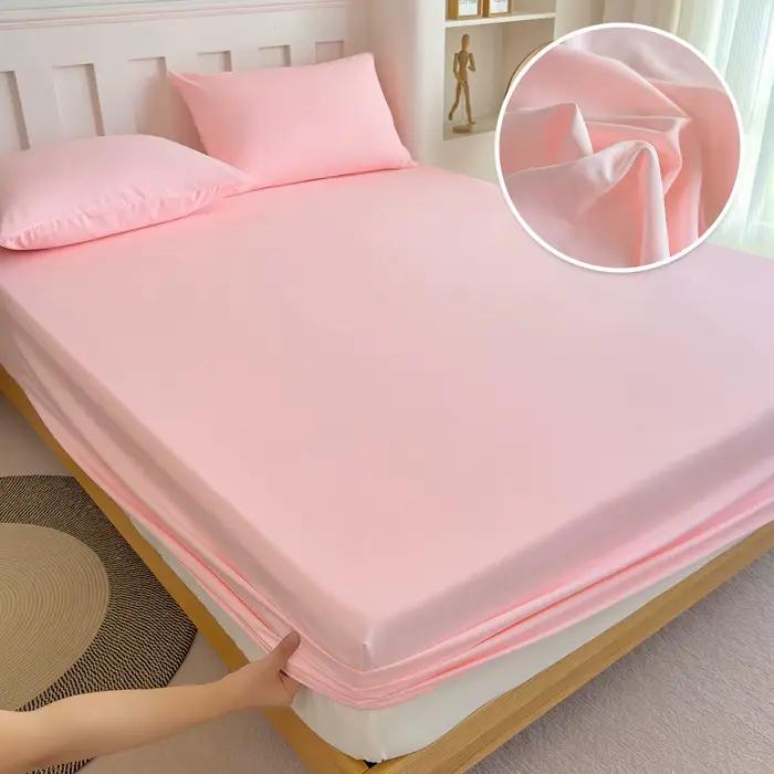Housses de matelas de couleur unie, drap-housse réglable et antidérapant avec bande élastique pour Q