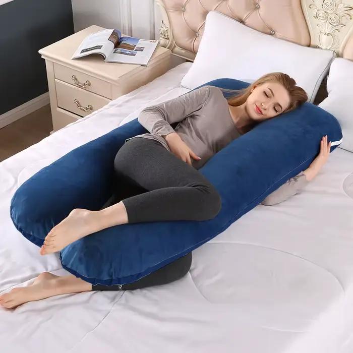 Oreiller de maternité en coton en forme de U, coussin de soutien dorsal multifonctionnel, soutien lo