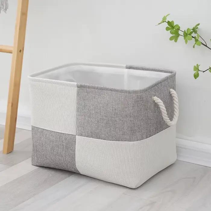 Panier de tri d'articles divers en lin, fournitures pour la maison, panier à linge de grande capacit