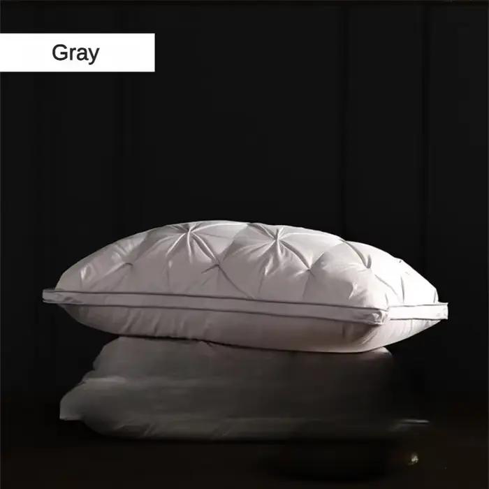 Oreiller en microfibre sensation duvet d'oie, housse en coton blanc, pour chambre à coucher, oreille