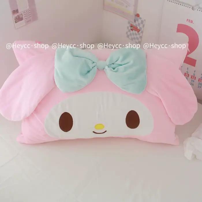 Taie d'oreiller Kawaii Sanrio 42x68cm My Melody avec oreilles 3D, super douce, pour chambre d'étudia