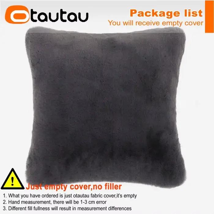 OTAUTAU Top doux moelleux fausse fourrure de lapin jeter taie d'oreiller canapé coussin oreillers co