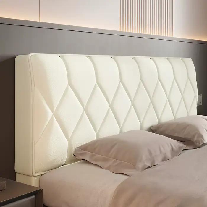 Housse de tête de lit de luxe en cuir PU, épaisse et matelassée, housse de protection contre la pous