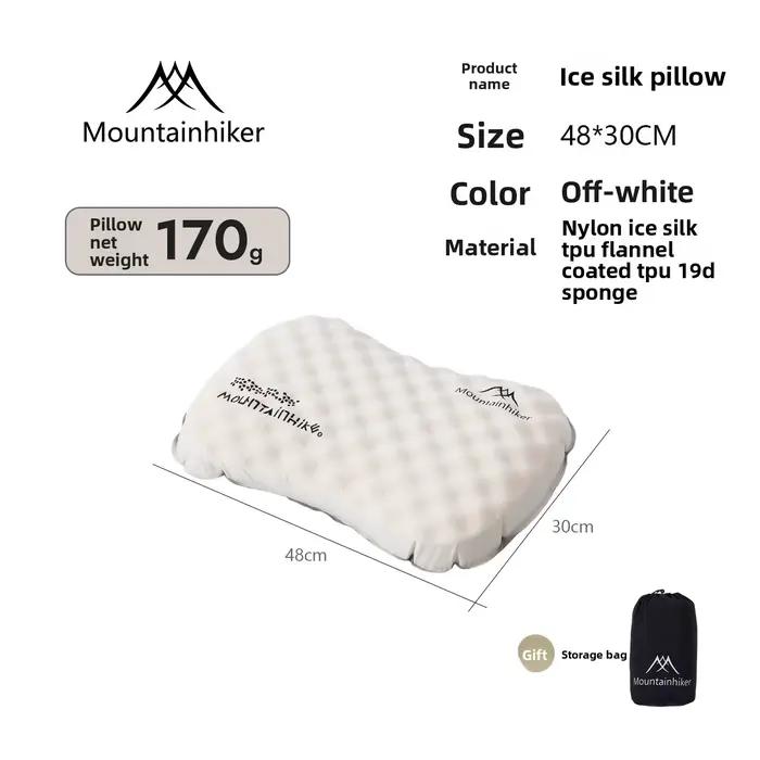 Oreiller gonflable en soie glacée MOUNTAINHIKER pour le camping en plein air, la plage, les voyages,