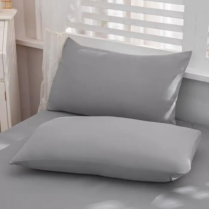 Housse de protection anti-poussière pour literie, taie d'oreiller de couleur unie 1/2 pièces, taie d