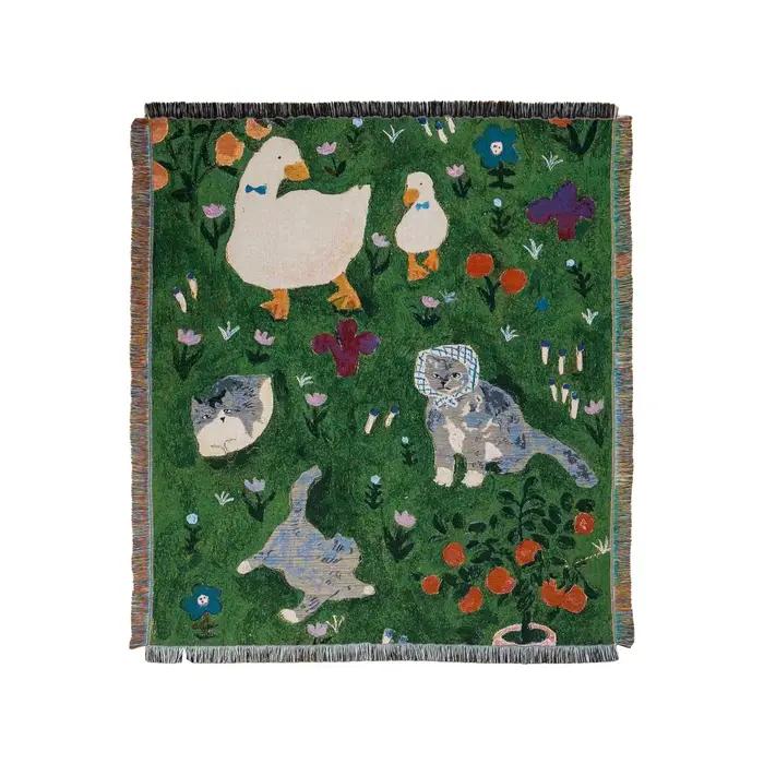 Nouvelle couverture de canapé à motif animalier, tapisserie de style village européen, décoration in