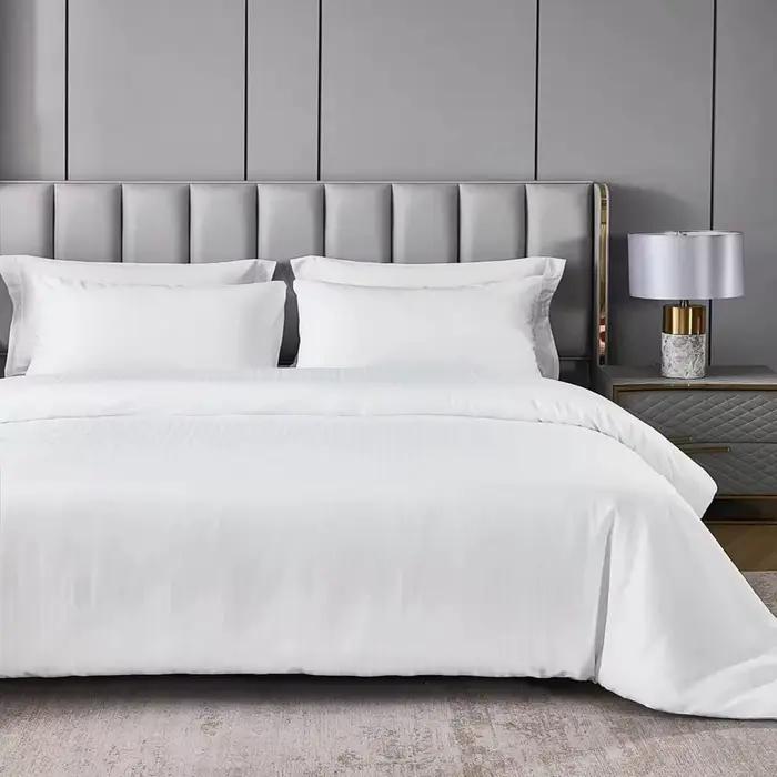 Ensemble de housse de couette en satin blanc 3 pièces, 1 housse de couette + 2 taies d'oreiller, san