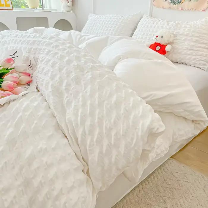 Ensemble de housse de couette en Satin 3 pièces (1 * housse de couette + 2 * taie d'oreiller, sans n