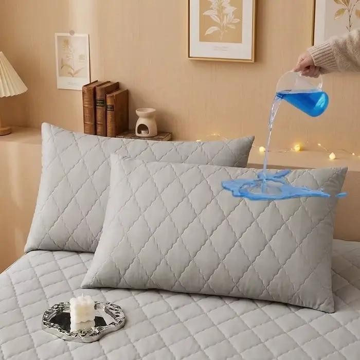 Lot de 2 taies d'oreiller en coton doux et imperméables, respirantes, absorbantes et faciles d'entre