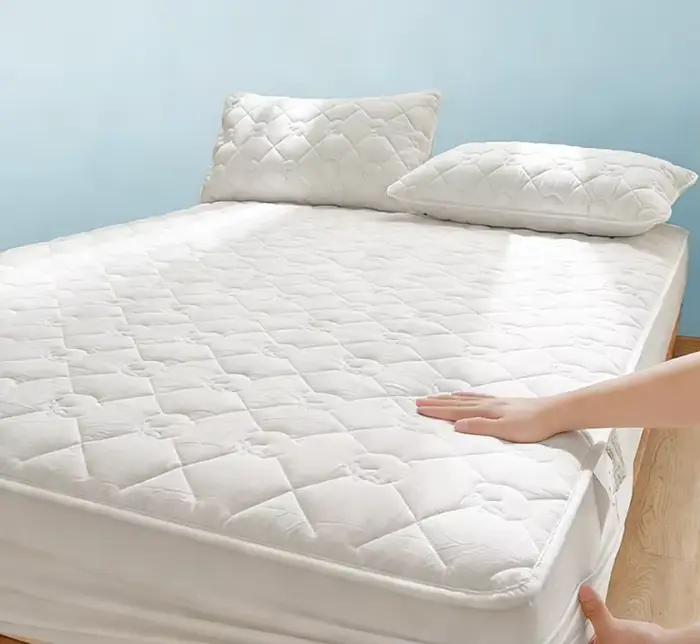 Protecteur de matelas matelassé 100% coton, coton respirant anti-acariens, poche profonde élastique,