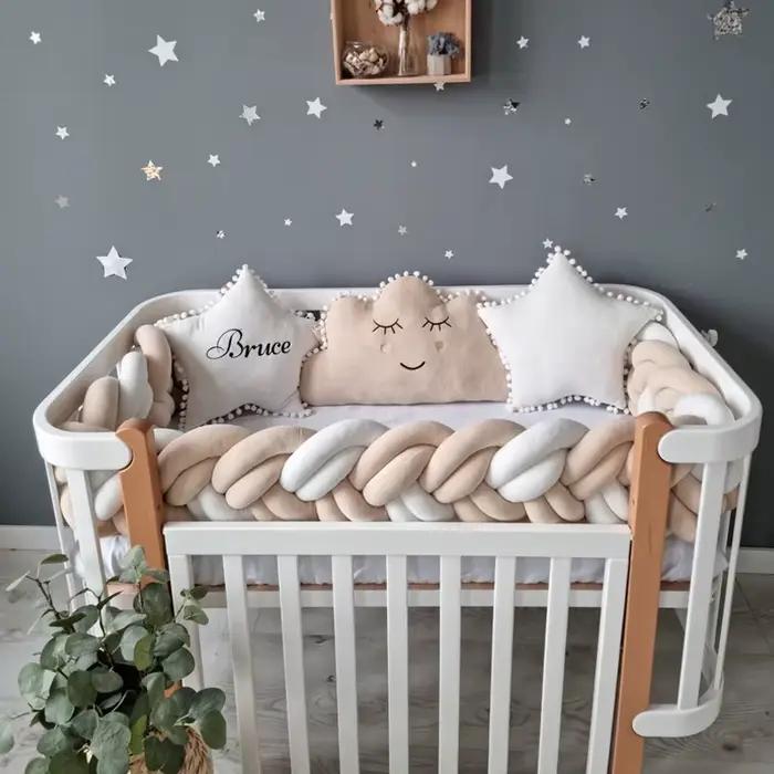 200cm lit de bébé pare-chocs tour de lit pour nouveau-nés tresse lit de bébé pare-chocs accessoires 