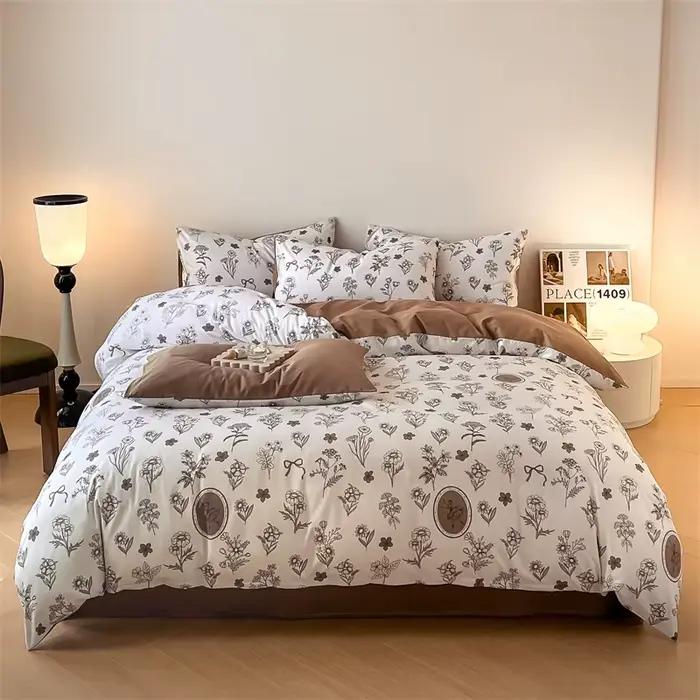 Nouvelle collection printemps : Parure de lit 100 % coton, motif floral tendance, pour lit Queen, co