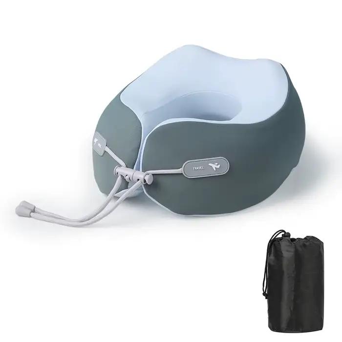 Oreiller de voyage à récupération lente en forme de U, support de tête et de cou, oreiller de sieste