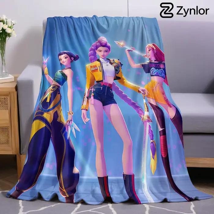 Couverture en polaire légère en microfibre Demon Hunter, douce et confortable, pour lit, canapé, bur