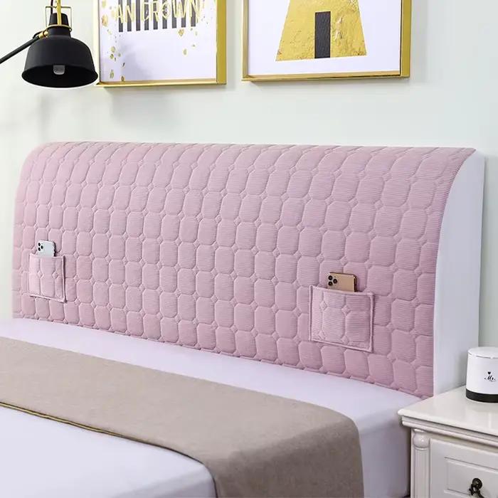 Housse de tête de lit matelassée en velours, de haute qualité, tout compris, douce et lisse, pour do