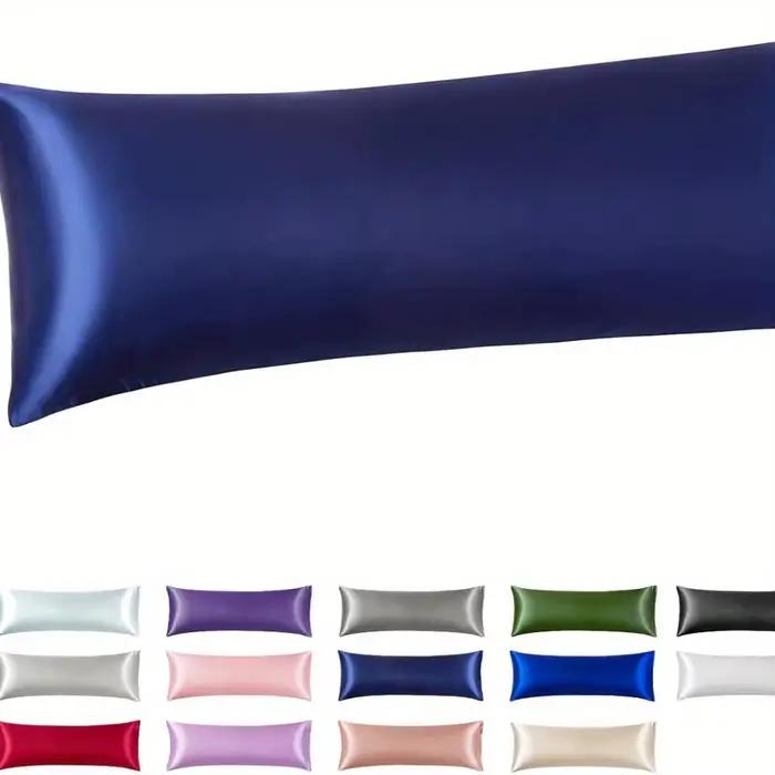 Silk Like Satin Pillowcase Standard Size, Black Smooth and Cooling Satin-Silk Pillow Cases for Hair 