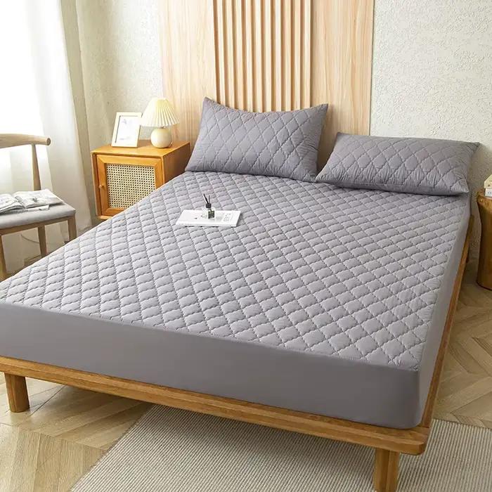 Protège-matelas imperméable gris/blanc, drap-housse de lit simple/double/140/160 multi-taille