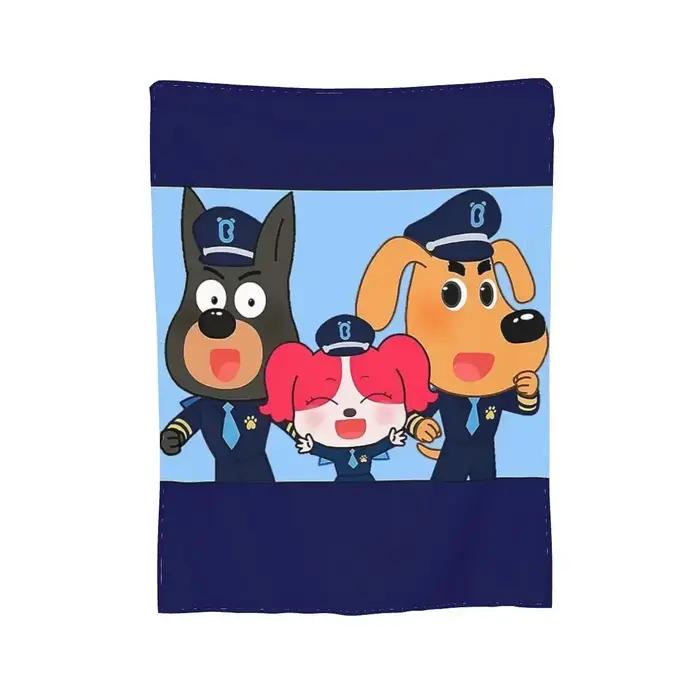 Couverture en flanelle douce et chaude Sheriff Labrador, couverture en peluche pour lit, salon, piqu