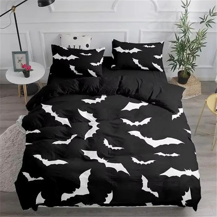 Ensemble de housse de couette chauve-souris Style gothique, housse de couette avec animaux sauvages 