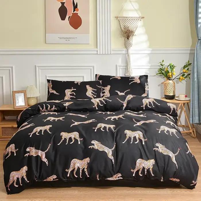 Parure de lit brossée à imprimé papillon éthéré avec taies d'oreiller – Polyester confortable, taill