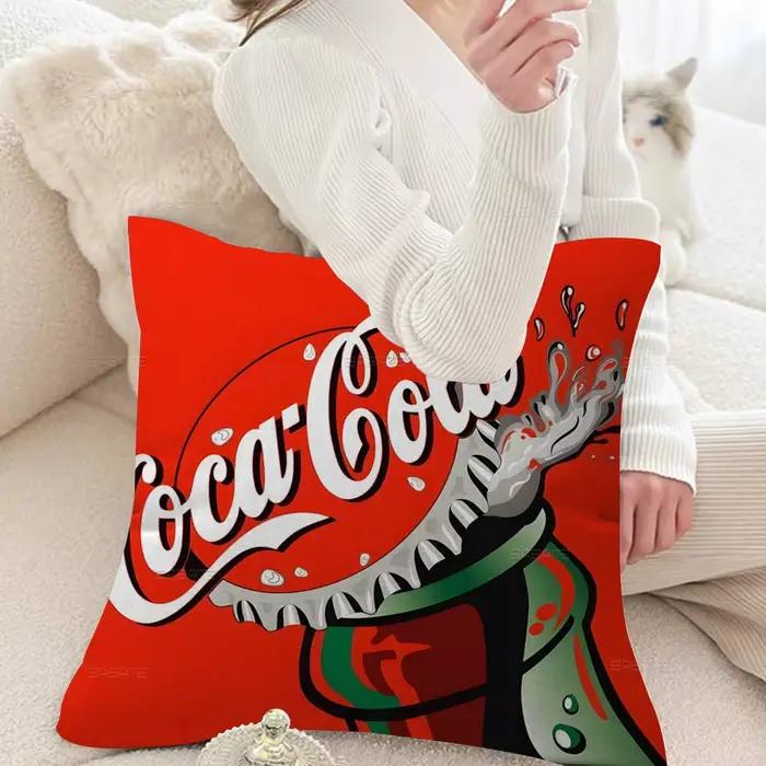 Housse de coussin Coca-Cola pour cadeaux, décoration de la maison, du bureau, de la chambre, du cana