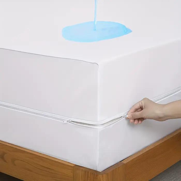Protecteur de matelas imperméable à 2 fermetures éclair et 6 côtés, tissu tricoté Ultra doux, respir