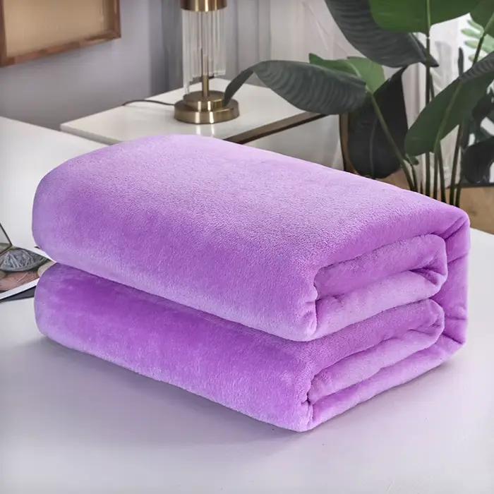 Nouvelle couleur unie ultra-doux épaissi nuage vison velours couverture Farai velours couverture dra