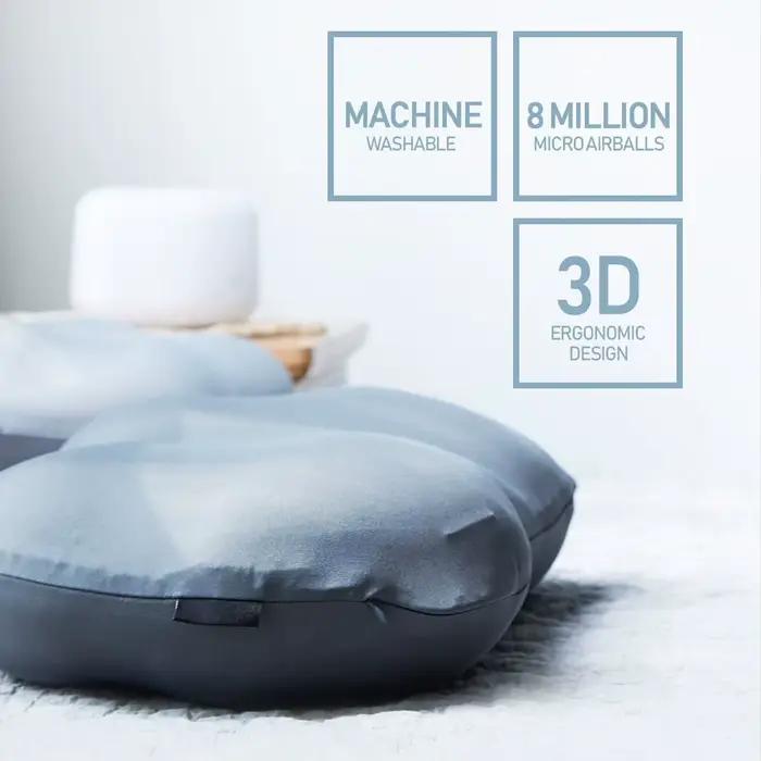 Oreiller ergonomique pour dormeurs latéraux, avec taie d'oreiller rafraîchissante et respirante, oreiller orthopédique pour le dos et le ventre