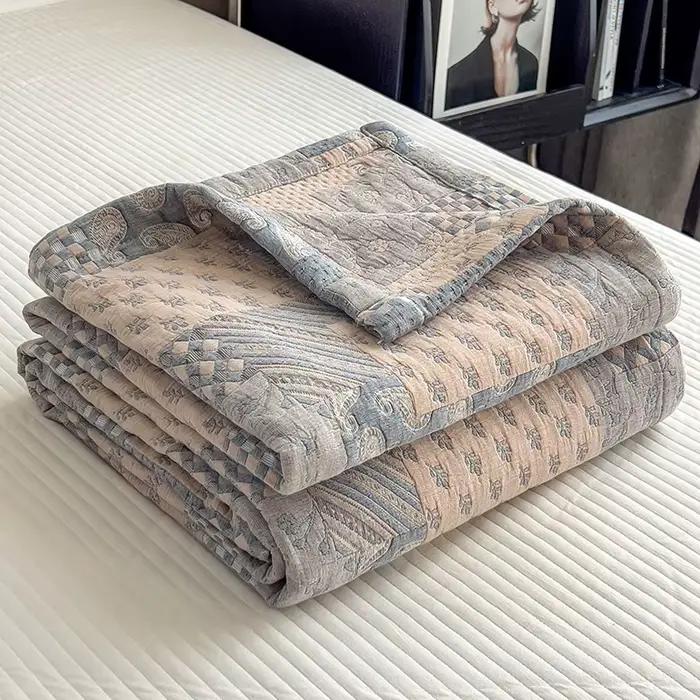 Couverture en mousseline 100% coton pour lit, gaze respirante, légère et douce, pour toutes saisons, pour l'été, pour canapé