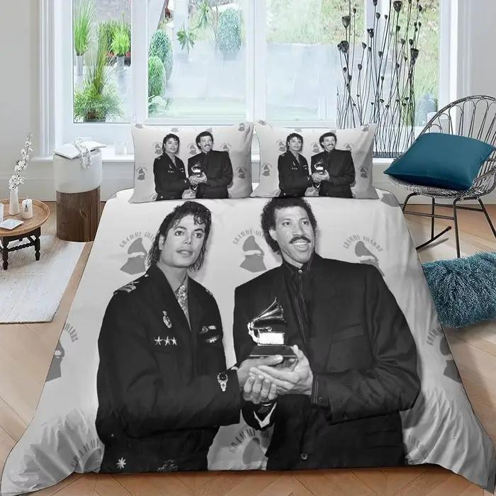 Michael Jackson housse de couette taie d'oreiller ensemble de literie adulte garçon fille chambre décoration enfants cadeau simple Double taille