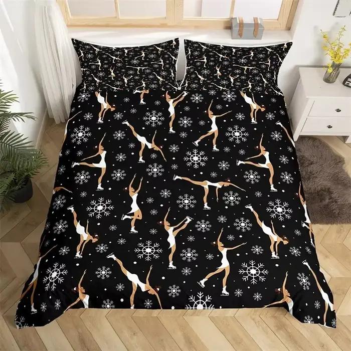 Ensemble de housse de couette de Sport de gymnastique, arc-en-ciel, aquarelle, teinture par nouage, ensemble de literie Queen, housse de couette de pom-pom girl en microfibre pour amoureux du Yoga