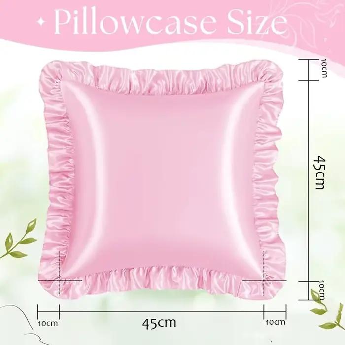 Taie d'oreiller en Satin à volants, 2 pièces, pour cheveux et peau, taie d'oreiller soyeuse avec fermeture d'enveloppe, taie d'oreiller Anti-rides pour canapé, lit