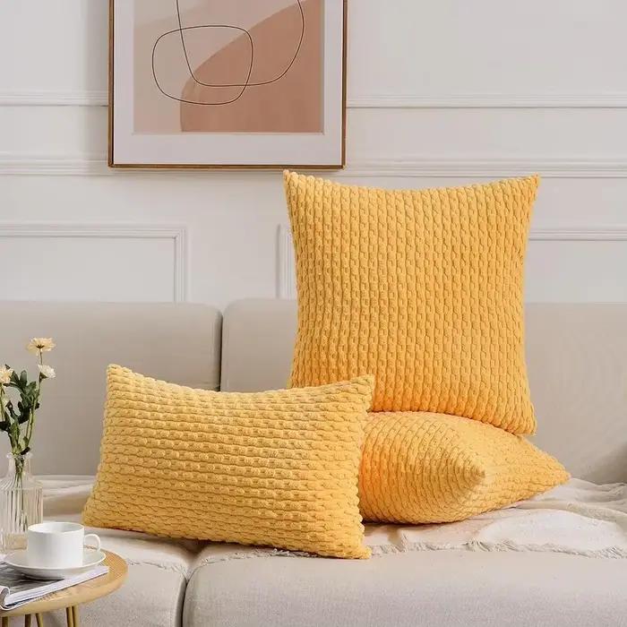 Housses d'oreiller en Textile jaune
