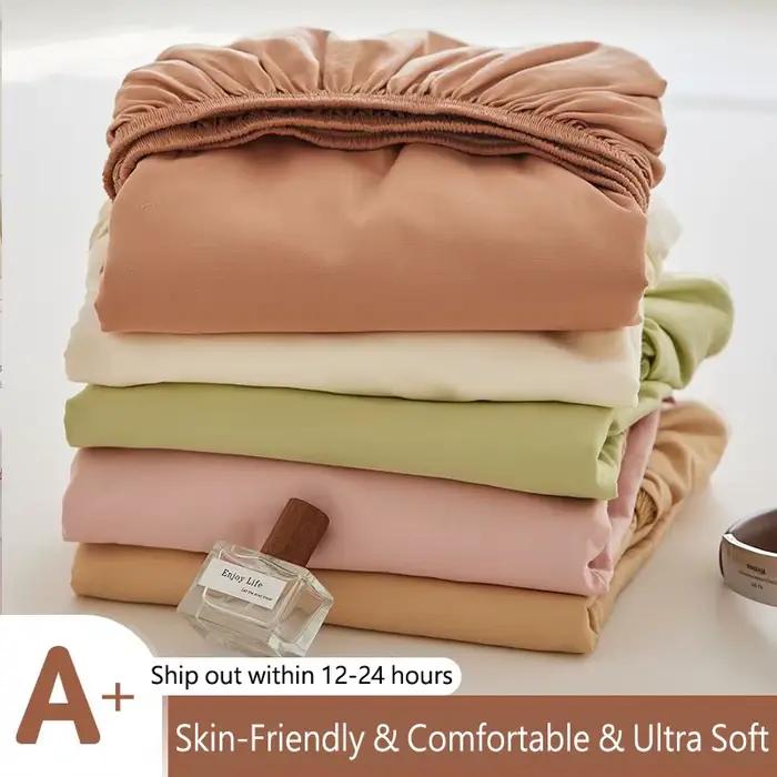 Drap-housse 100% coton avec bande élastique, housse de matelas réglable antidérapante 140/160/180/200 cm pour lit simple, double, queen, king
