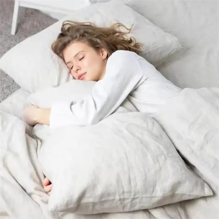 Taie d'oreiller en lin naturel français