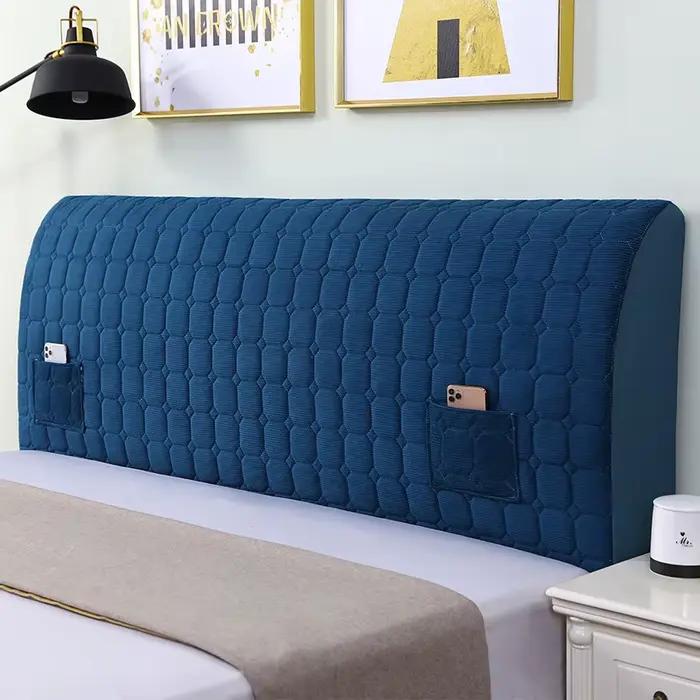 Housse de tête de lit matelassée en velours