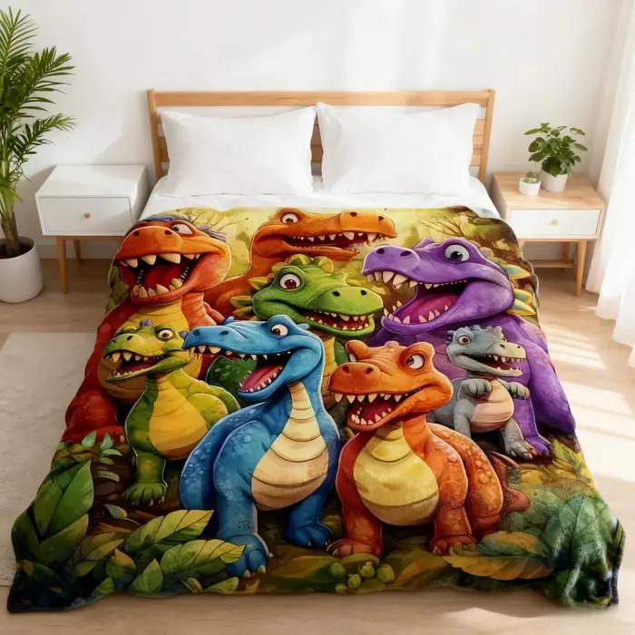 Couverture à jeter dinosaure en flanelle