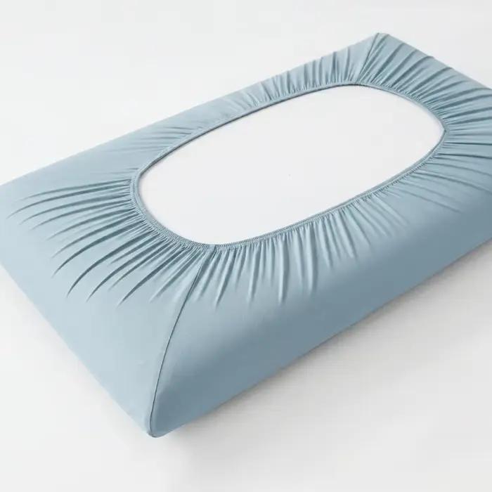 Lot de 2 taies d'oreiller bleu clair unies, housses de coussin douces et respirantes, protection de lit lavable pour dortoir et chambre à coucher