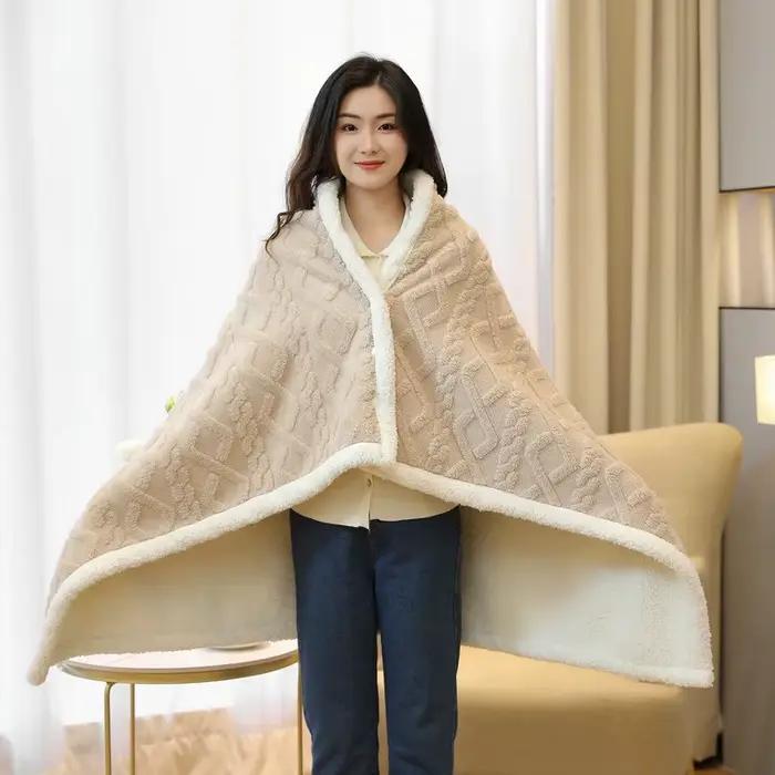 Tafuru châle couverture d'hiver bureau déjeuner laine genou