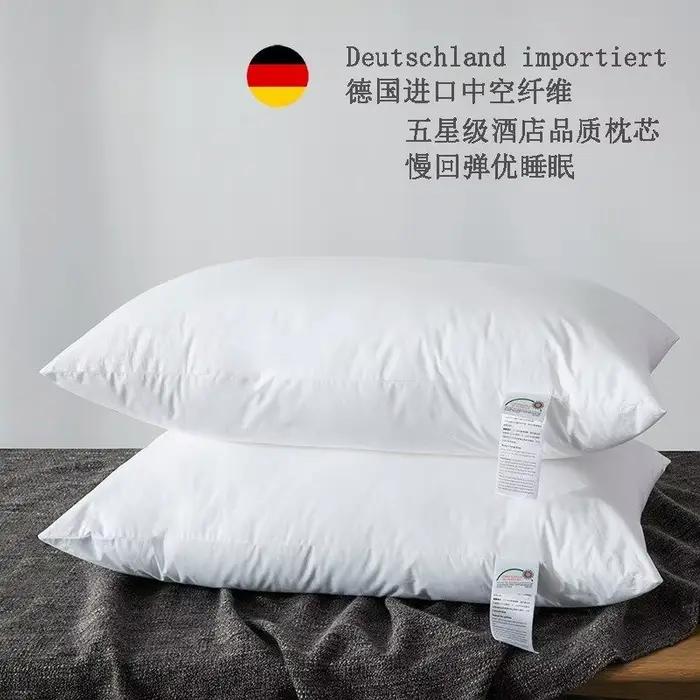 Oreiller en plumes 100 % duvet d'oie blanc, oreiller de soins de santé à col unique en plumes d'oie pour hôtel cinq étoiles