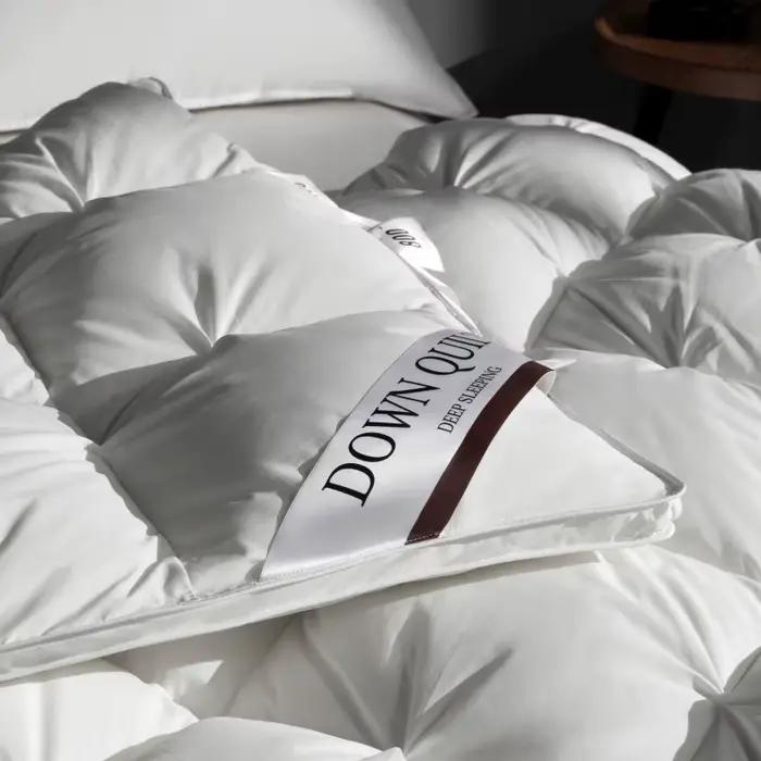 Couette en duvet d'oie blanche, couette épaisse, couverture chaude d'hiver pour Couple simple, Double, King Size