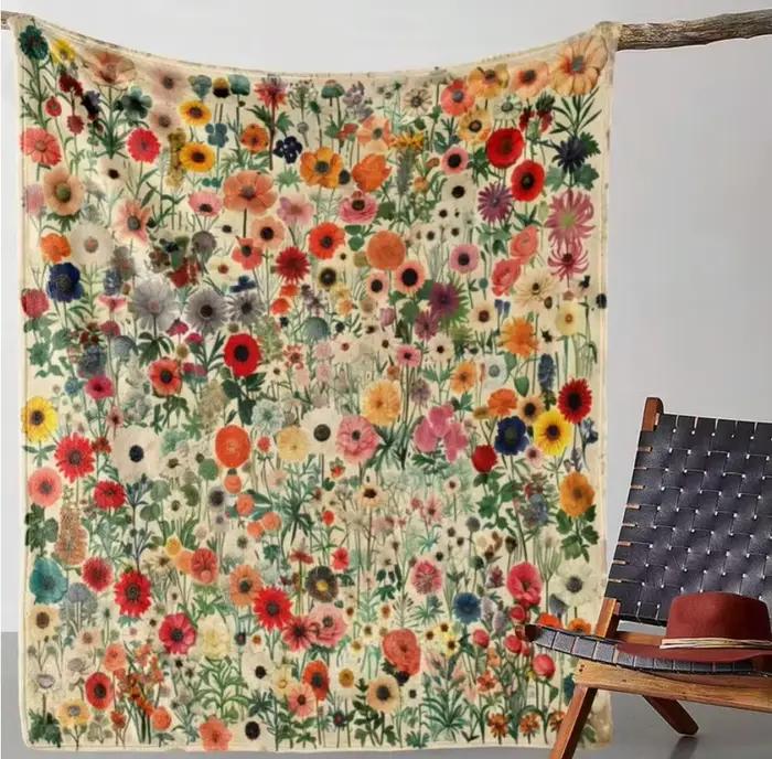 Couverture confortable en patchwork noir et blanc à motifs géométriques