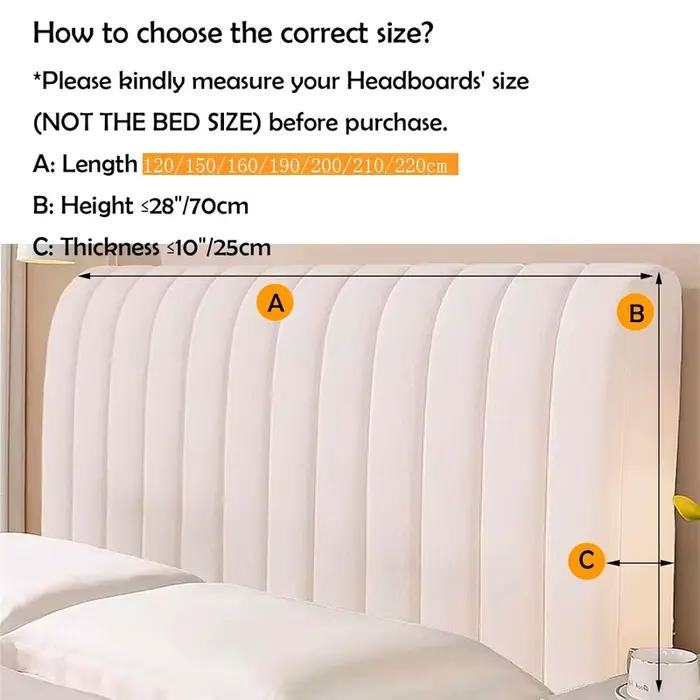 Housse de tête de lit épaisse, housse de tête de lit extensible pour Queen Cal King Size, housse de tête de lit lavable anti-poussière