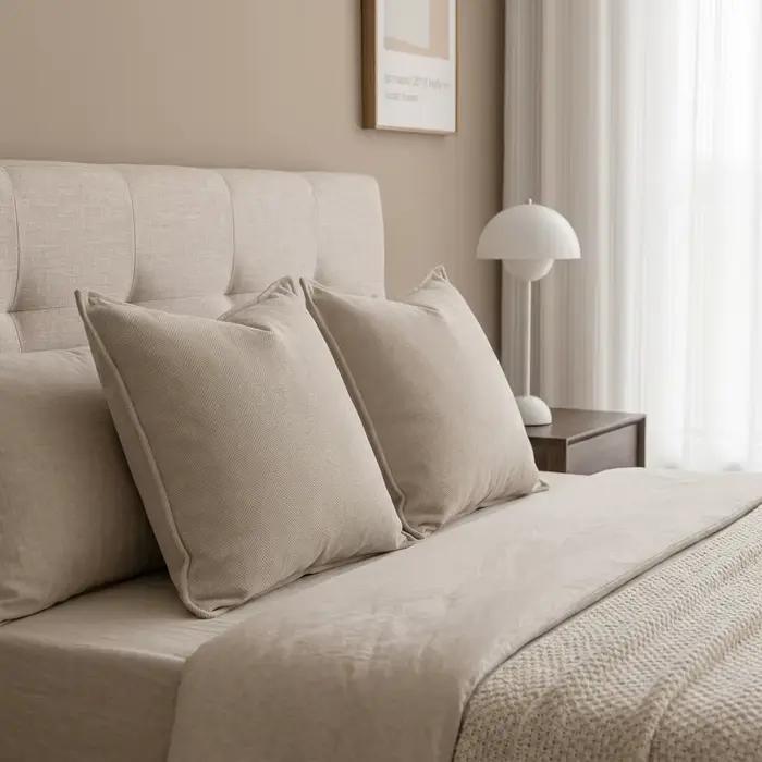 Housse de coussin en tissu tissé doux à chevrons de couleur unie 30x50 40x40 45x45 50x50 55x55 40x60 50x70 60x60 65x65 60x80cm