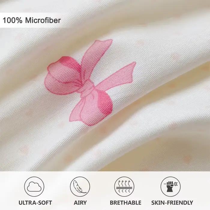 Ensemble de housse de couette imprimée avec petits nœuds roses