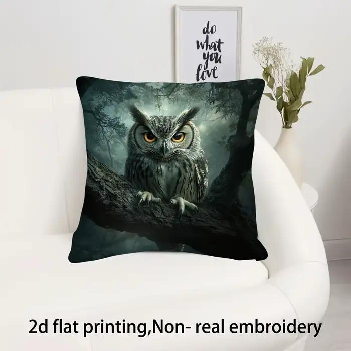 Housse de coussin hibou mystique