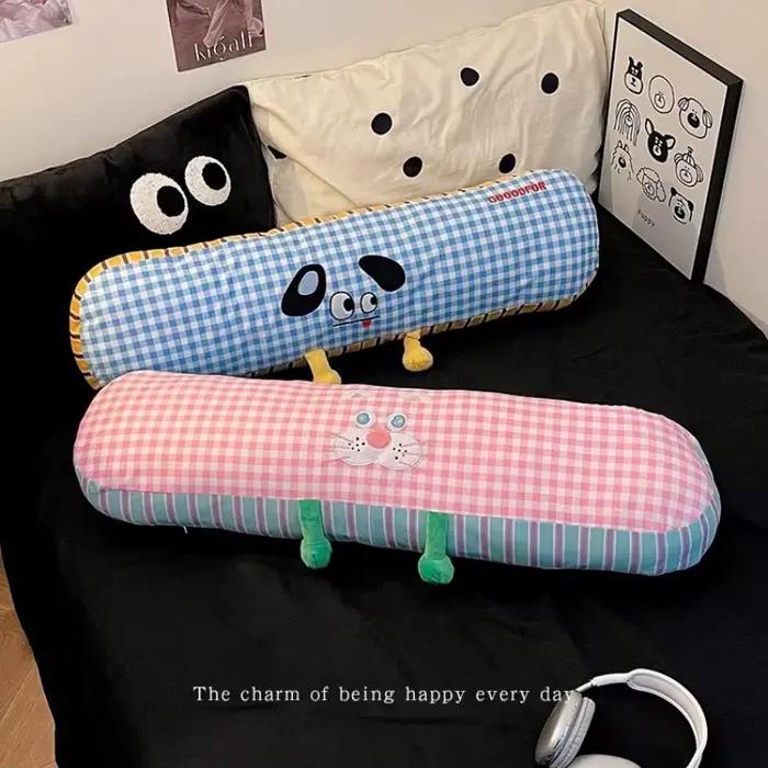 Nouveau oreiller Long créatif et mignon pour chambre à coucher, oreiller de jambe de lit pour sommeil latéral, dortoir, oreiller de couchage pour filles, grand coussin en peluche