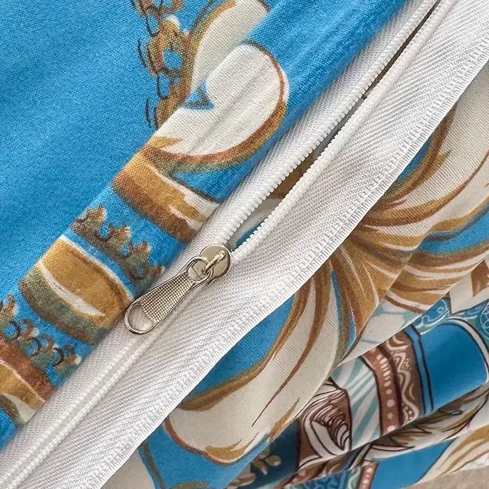 Housse de couette imprimée baroque sarcelle